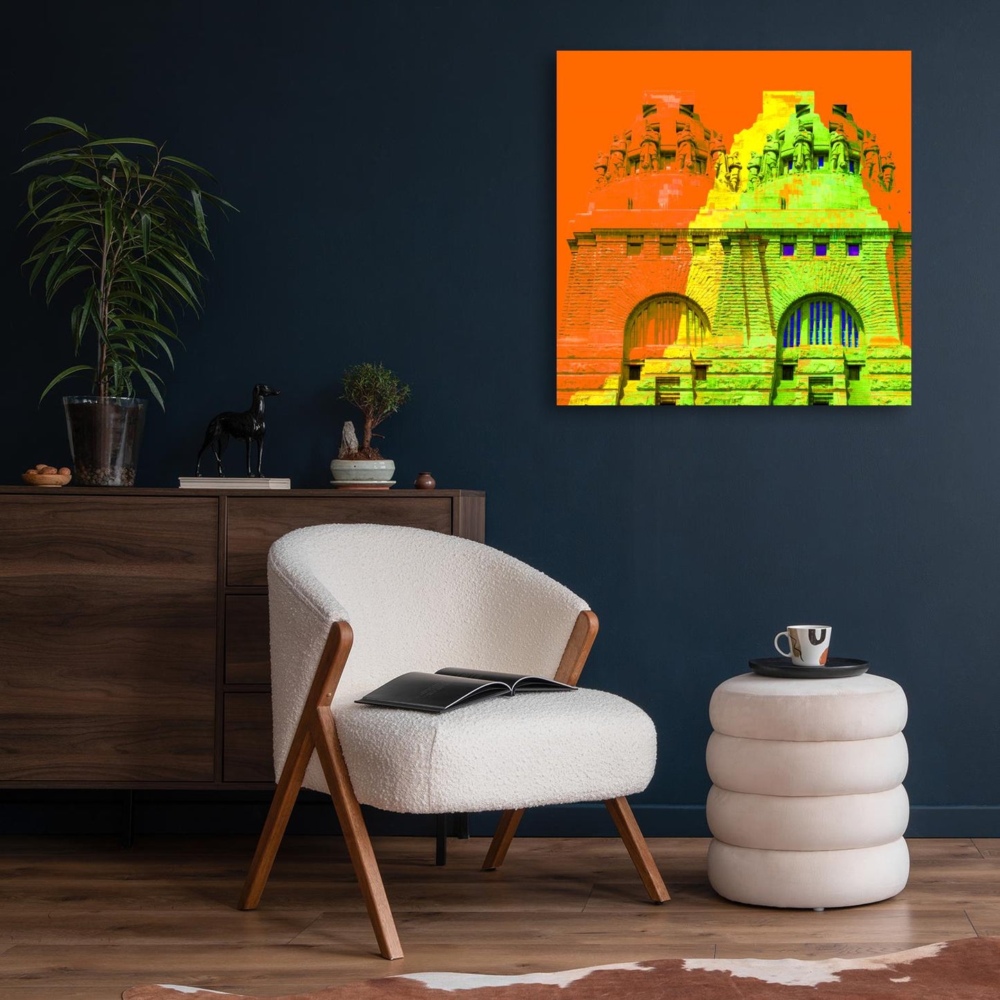 Acrylglasbild - Leipzig Völkerschlachtdenkmal Orange