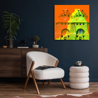 Acrylglasbild - Leipzig Völkerschlachtdenkmal Orange