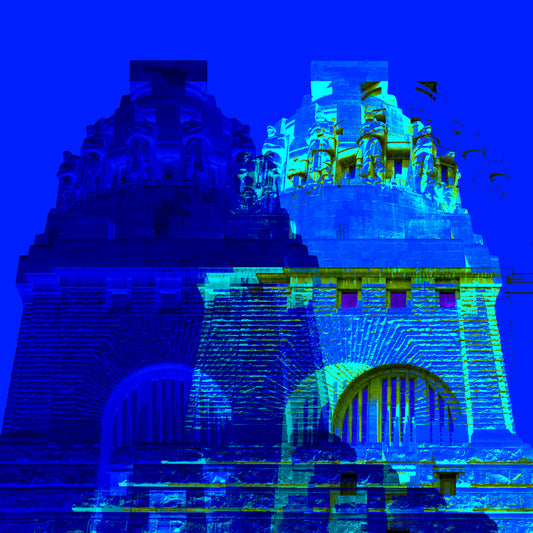 Acrylglasbild - Leipzig Völkerschlachtdenkmal Blau