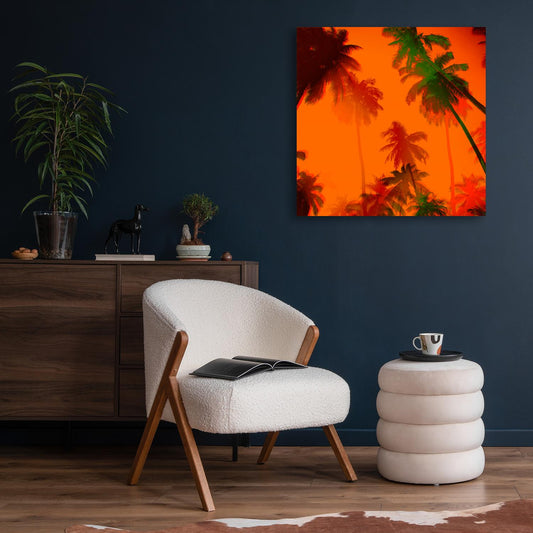 Acrylglasbild - Palms Orange