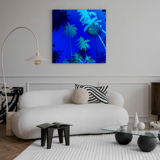 Acrylglasbild - Palms Blau