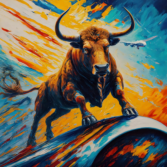 Acrylglasbild - Colorful Bull