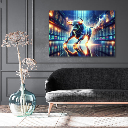 Acrylglasbild - Polygon Bull