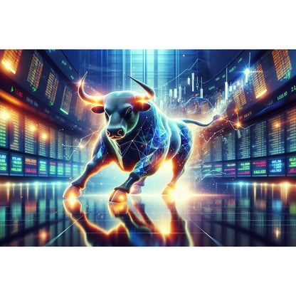 Acrylglasbild - Polygon Bull