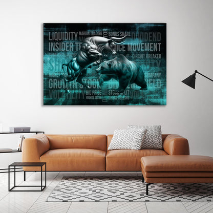Acrylglasbild - Bull vs Bear