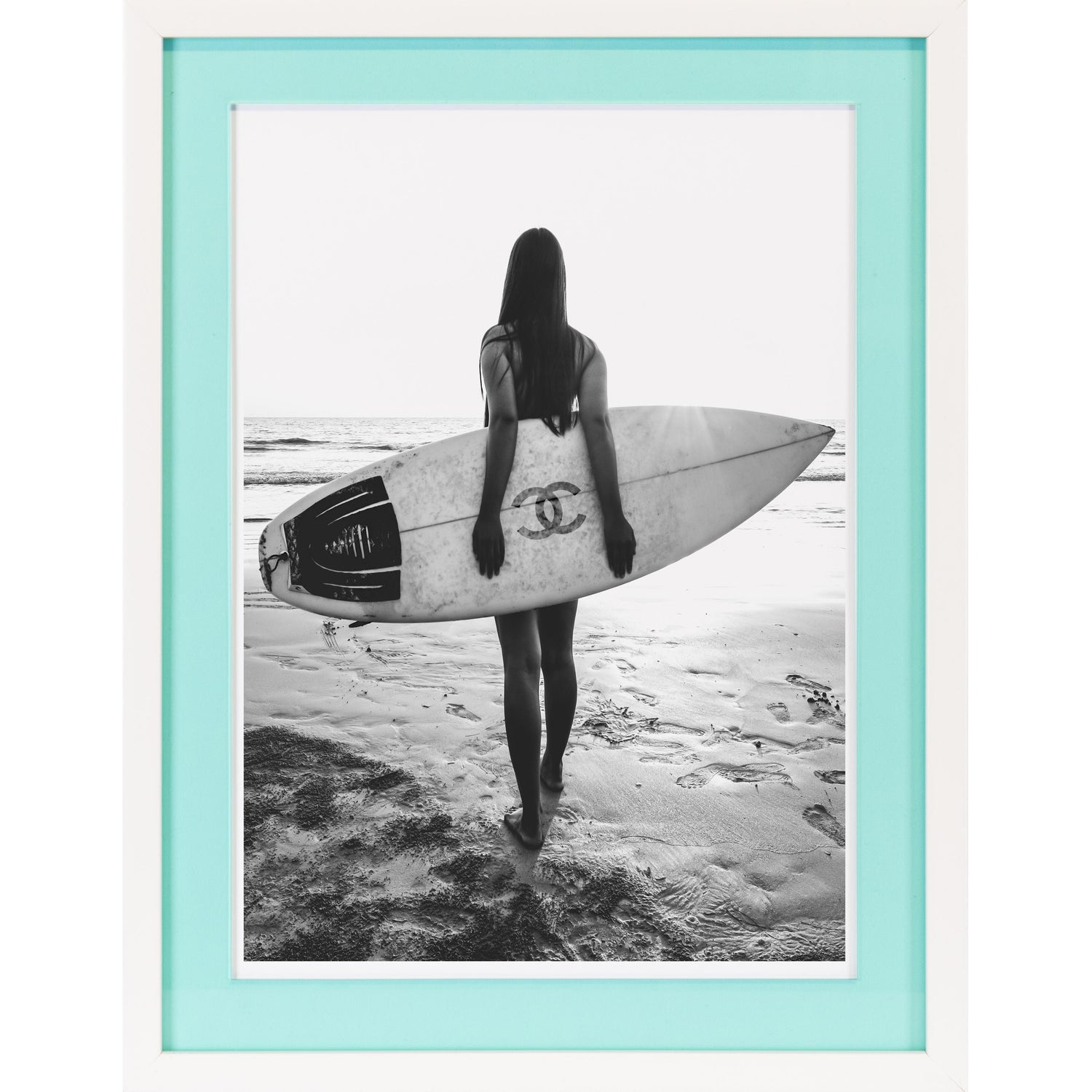 Rahmenbild mit Acrylpassepartout - Surfing CC