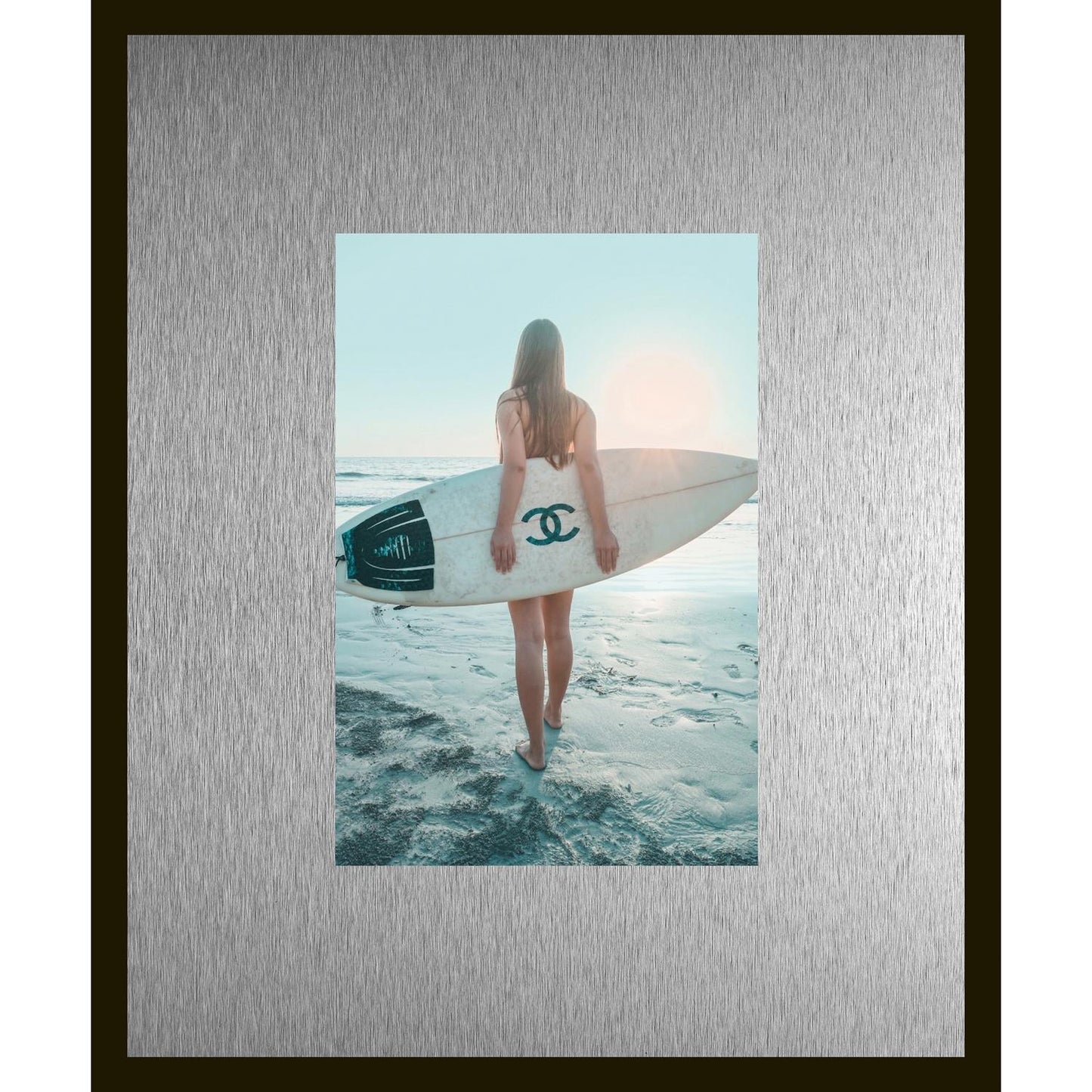 Rahmenbild mit Alupassepartout - Surfing Beach