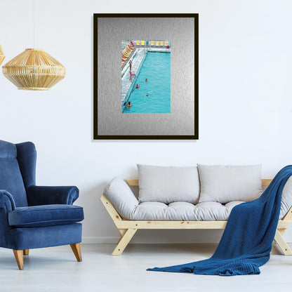 Rahmenbild mit Alupassepartout - Retro Pool