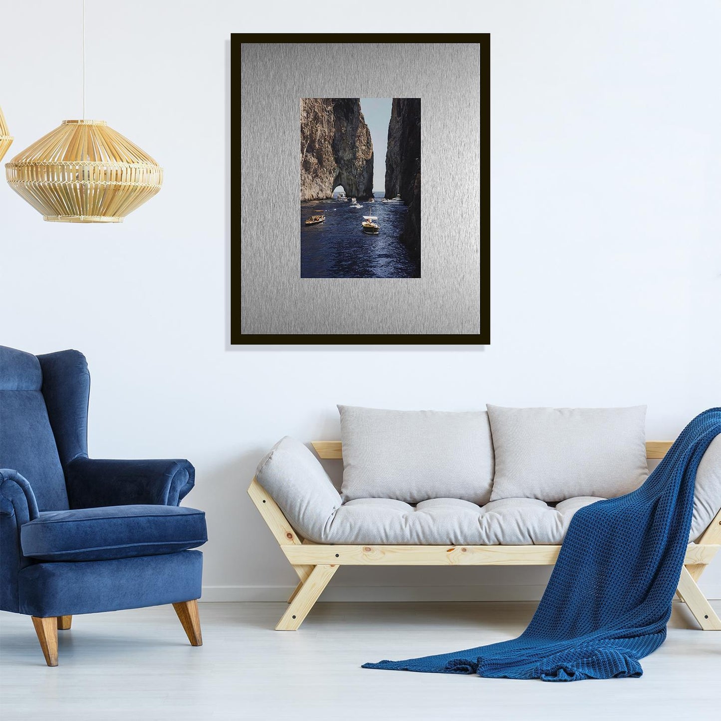 Rahmenbild mit Alupassepartout - Boat trip along the cliffs