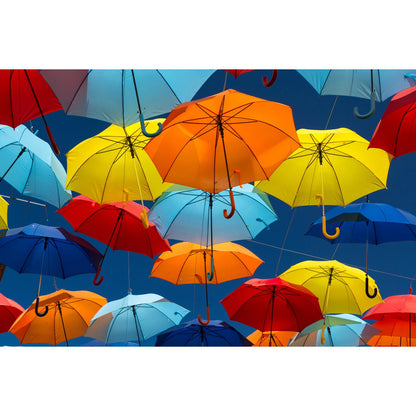 Leinwandbild - Bunte Regenschirme