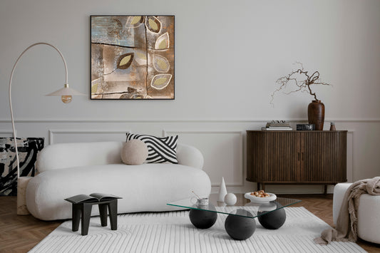 Leinwandbild mit Schattenfugenrahmen - Leafs 50x50cm