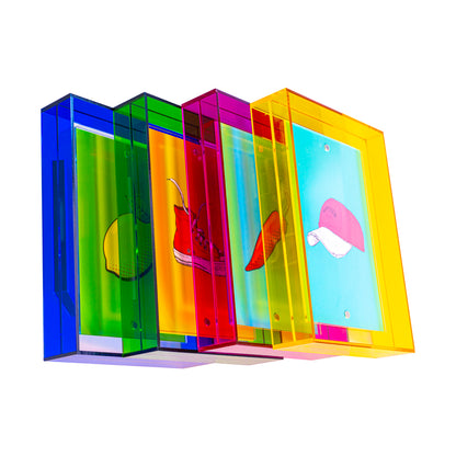 Acrylglas Bilderrahmen - Vier Neonfarben