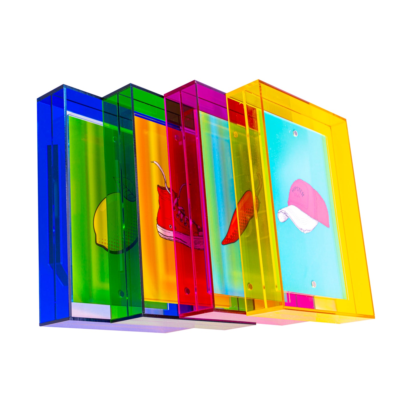 Acrylglas Bilderrahmen - Neon Gelb