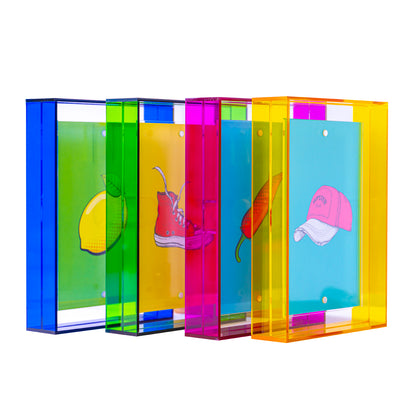 Acrylglas Bilderrahmen - Neon Blau