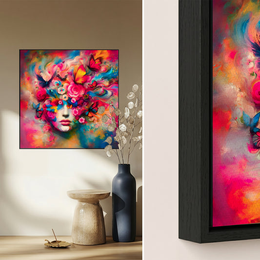Acrylglasbild mit Schattenfugenrahmen - Butterfly Dreams