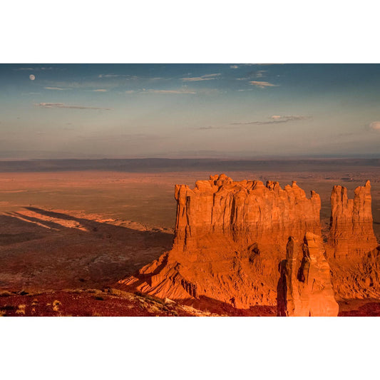 Acrylglasbild - MOON OVER MONUMENT VALLEY