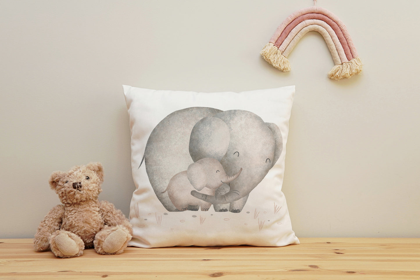 Kissenbezug - Elefantenfamilie