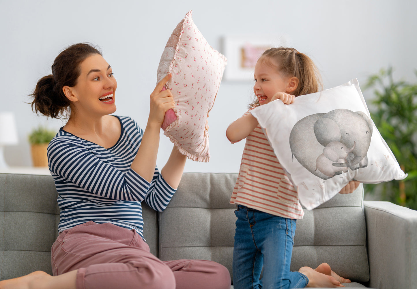 Kissenbezug - Elefantenfamilie