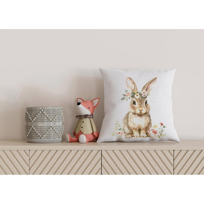 Kissenbezug - Hase mit Blumen