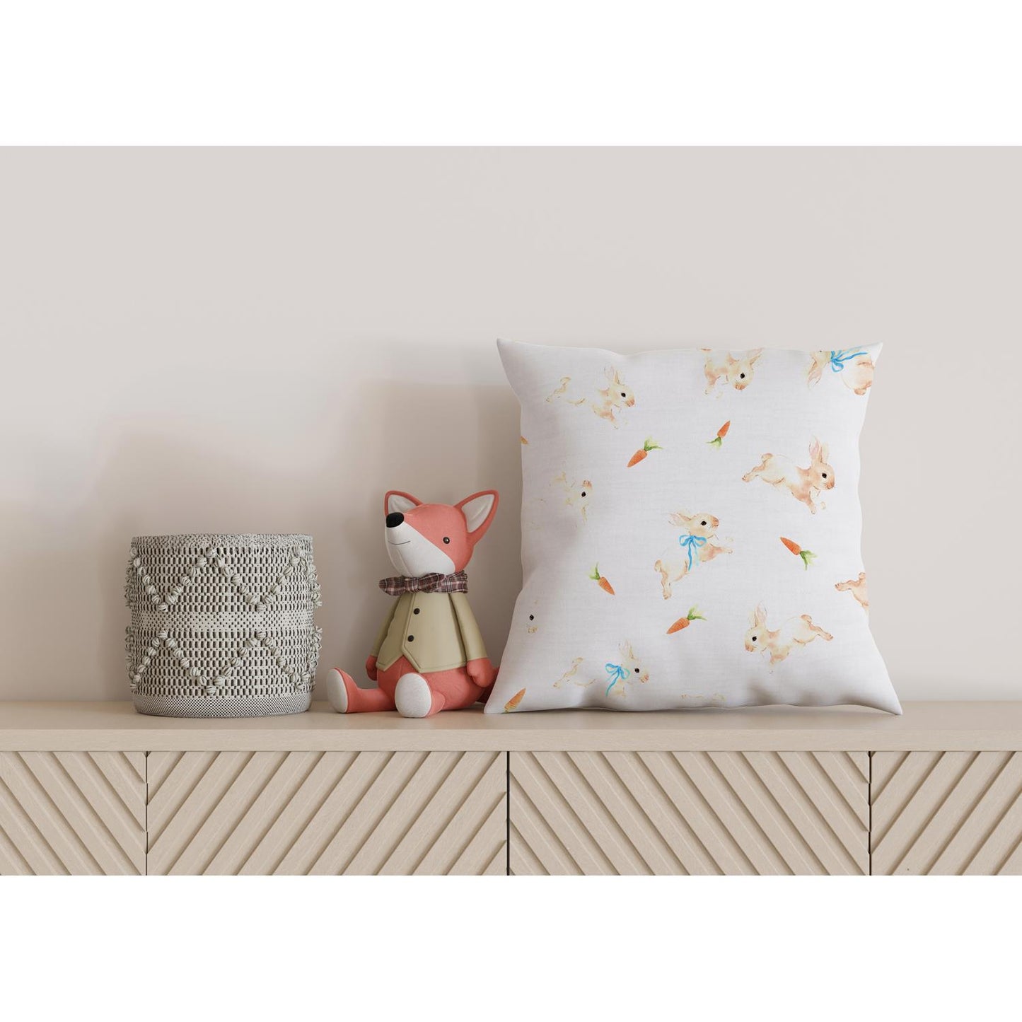 Kissenbezug - Hasen und Karotten