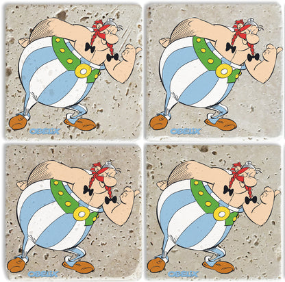 Steinuntersetzer-Set - Obelix