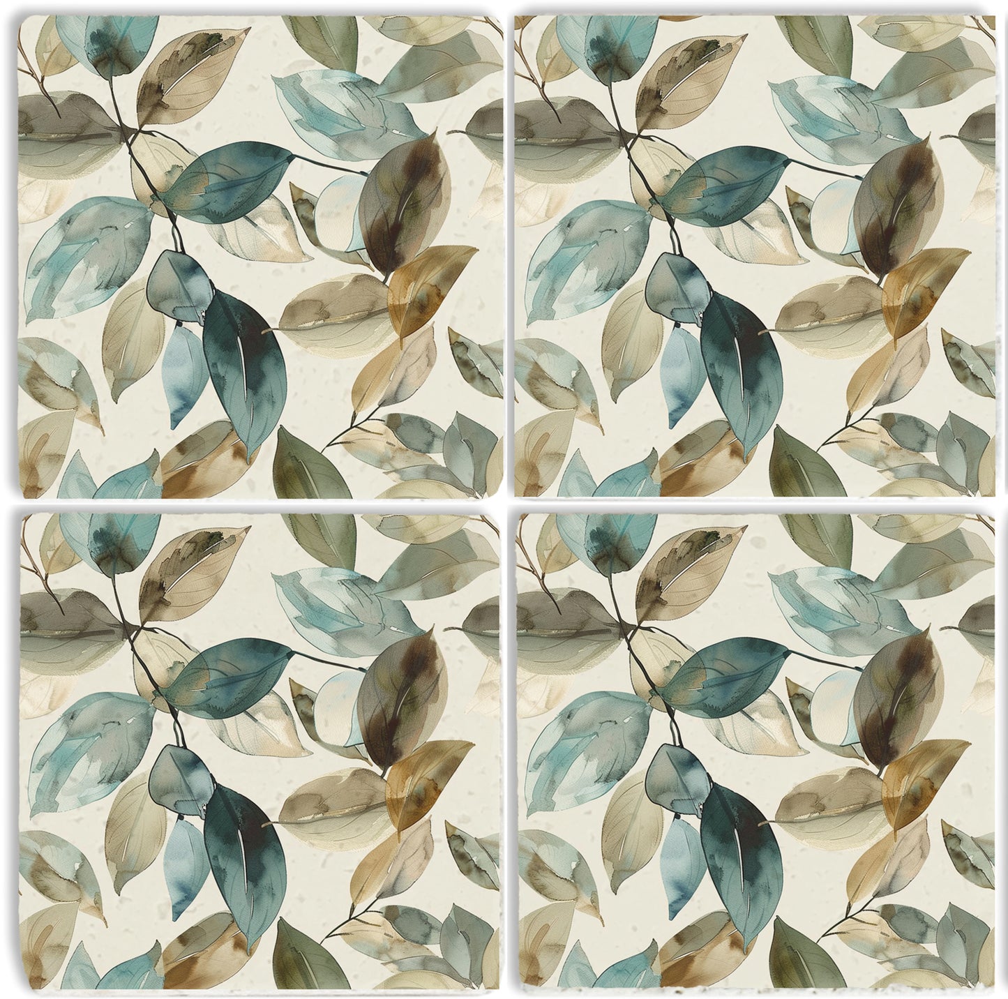 Steinuntersetzer-Set - Herbstblätter