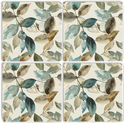 Steinuntersetzer-Set - Herbstblätter