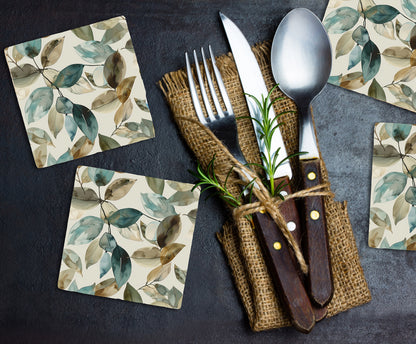 Steinuntersetzer-Set - Herbstblätter