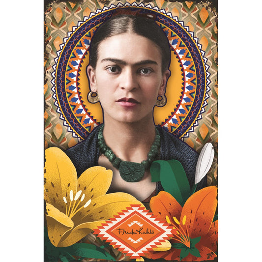 Frida Kahlo Blechschild - Blumen