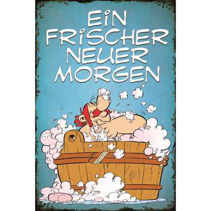 Blechschild - Ein frischer neuer Morgen Obelix