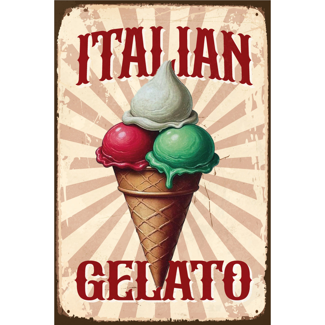 Blechschild - Italian Gelato