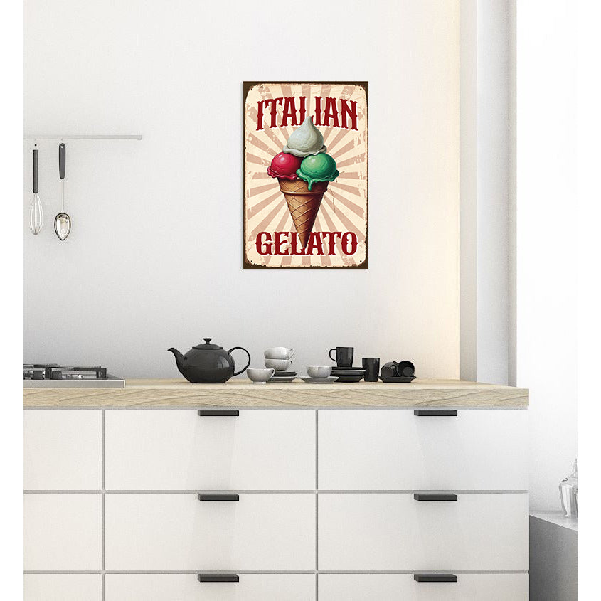 Blechschild - Italian Gelato