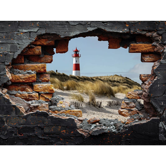 Spritzschutz - Leuchtturm am Strand