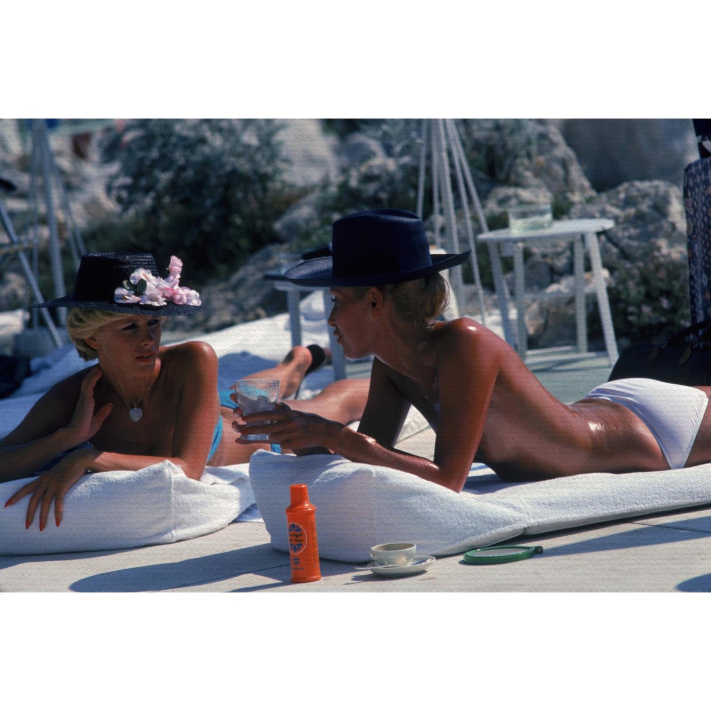 Slim Aarons - Sunbathing In Antibes Detail