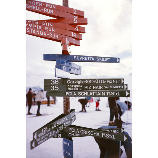 Slim Aarons - Signpost In St Moritz