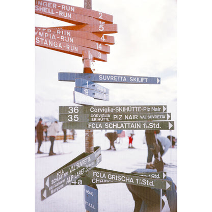 Slim Aarons - Signpost In St Moritz Detail