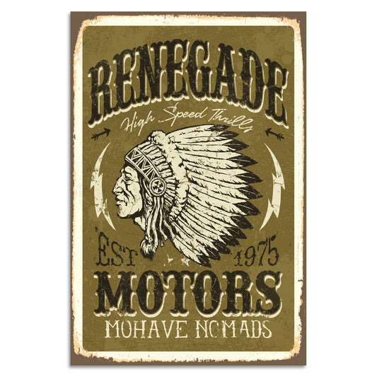 Blechschild Renegade - Motors