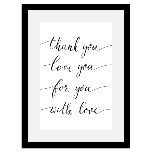 Rahmenbild - Thank You - Love You Rahmenbild