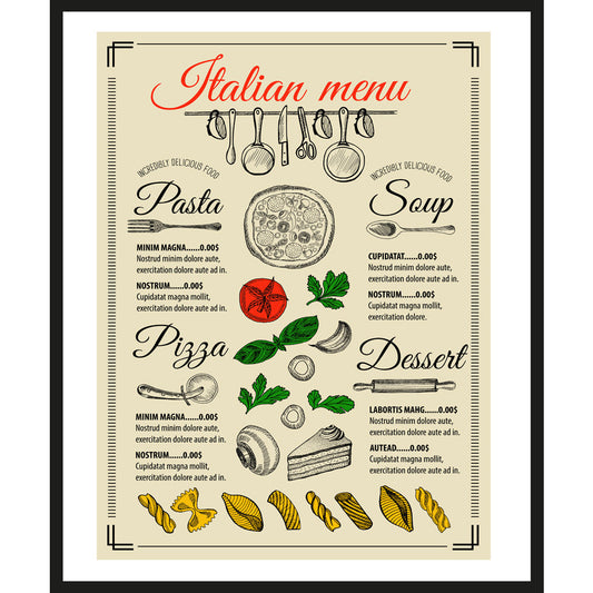 Rahmenbild - Italian Menu