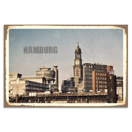 Blechschild - Hamburg