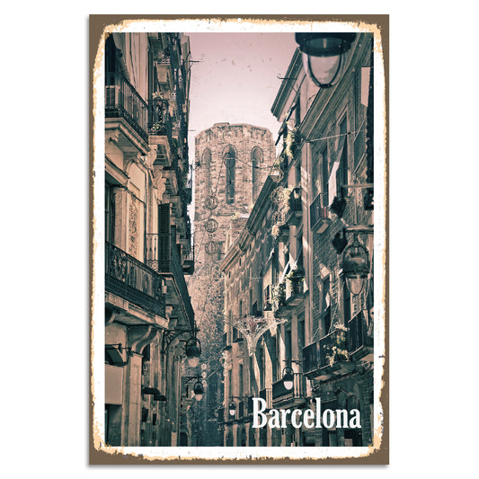 Blechschild - Barcelona