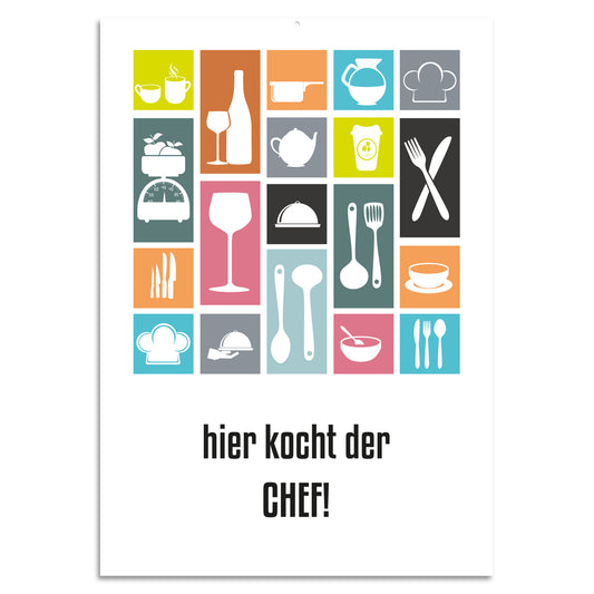 Blechschild - hier kocht der CHEF!