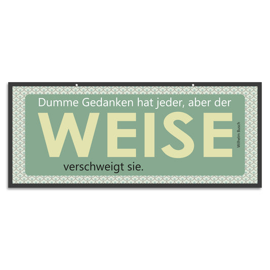 Blechschild - Dumme Gedanken hat jeder, aber der WEISE verschweigt sie.