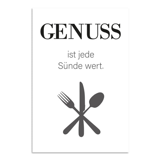 Blechschild - Genuss ist jede Sünde wert