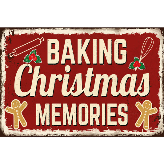 Blechschild - Baking Christmas Memories