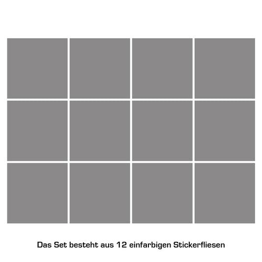 Stickerfliesen - Color Grey 12er-Set