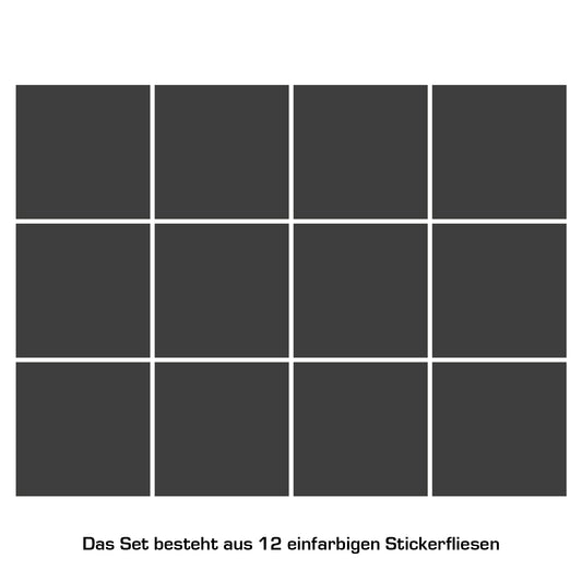 Stickerfliesen - Color Anthracite 12er-Set